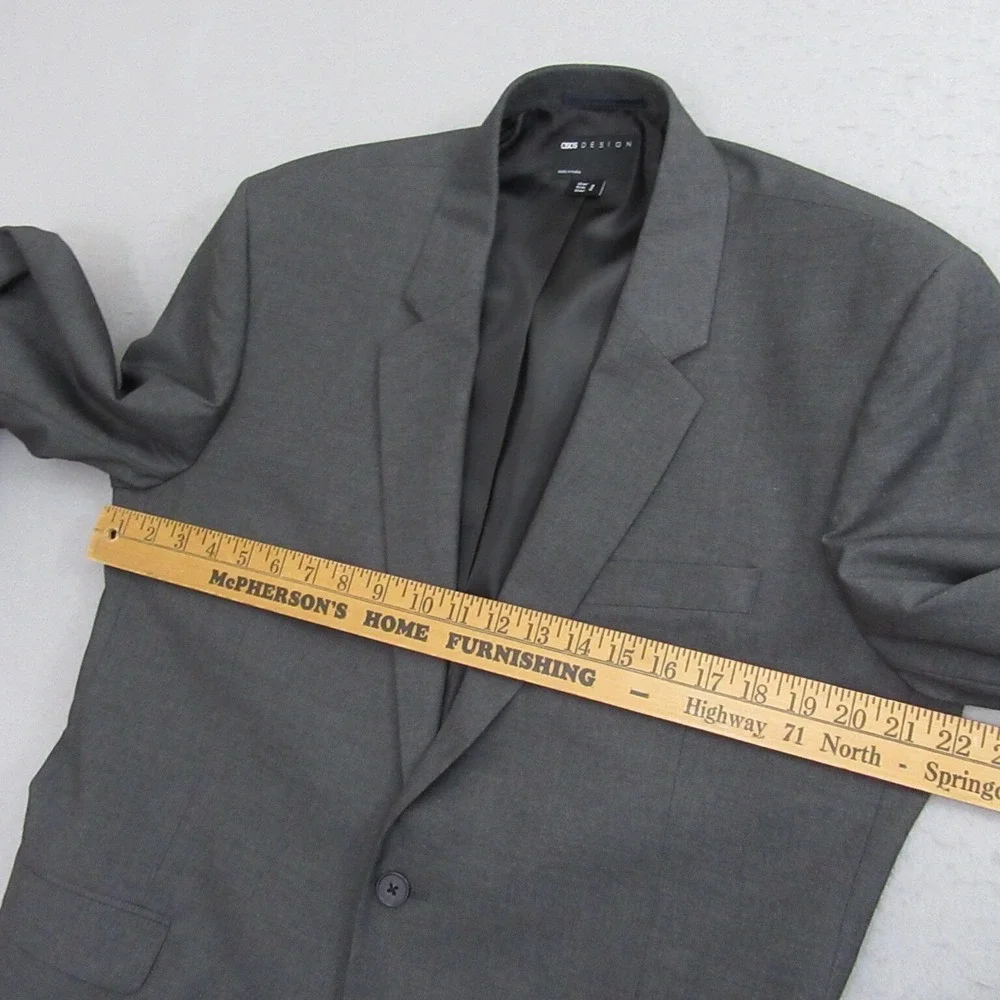 ASOS DESIGN Blazer‎ Mens 44 Grey Two Button Notch Lapel Formal Sport Coat